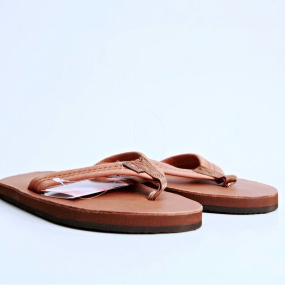 NWT Rainbow Women’s Luxury Leather Single Layer w/arch Support Flip Flops. - Picture 3 of 10
